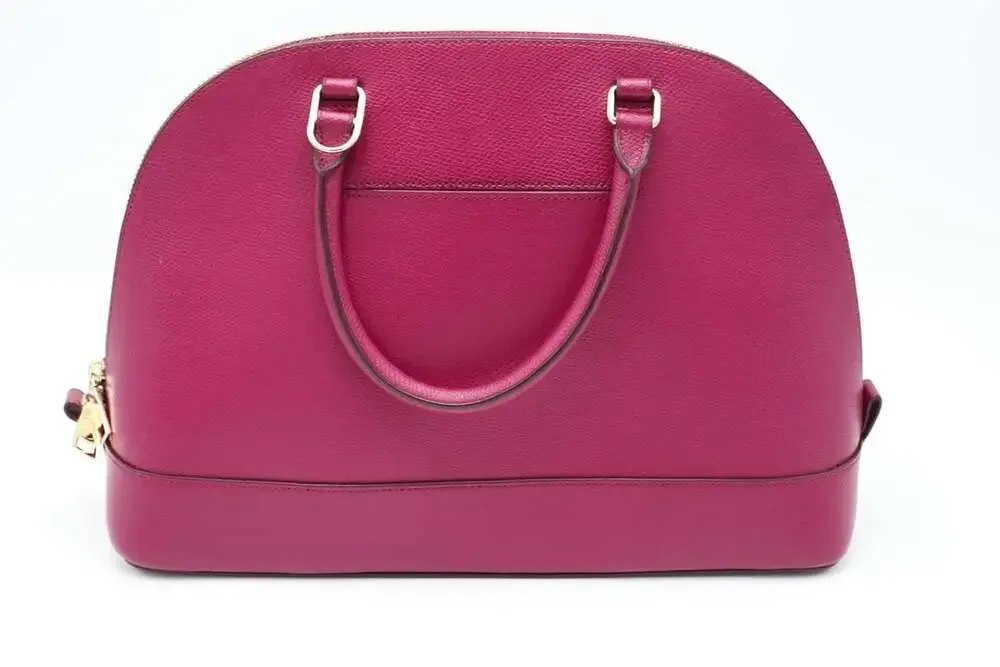 Coach Sierra Satchel Crossgrain Fuchsia Pink Leather Handbag